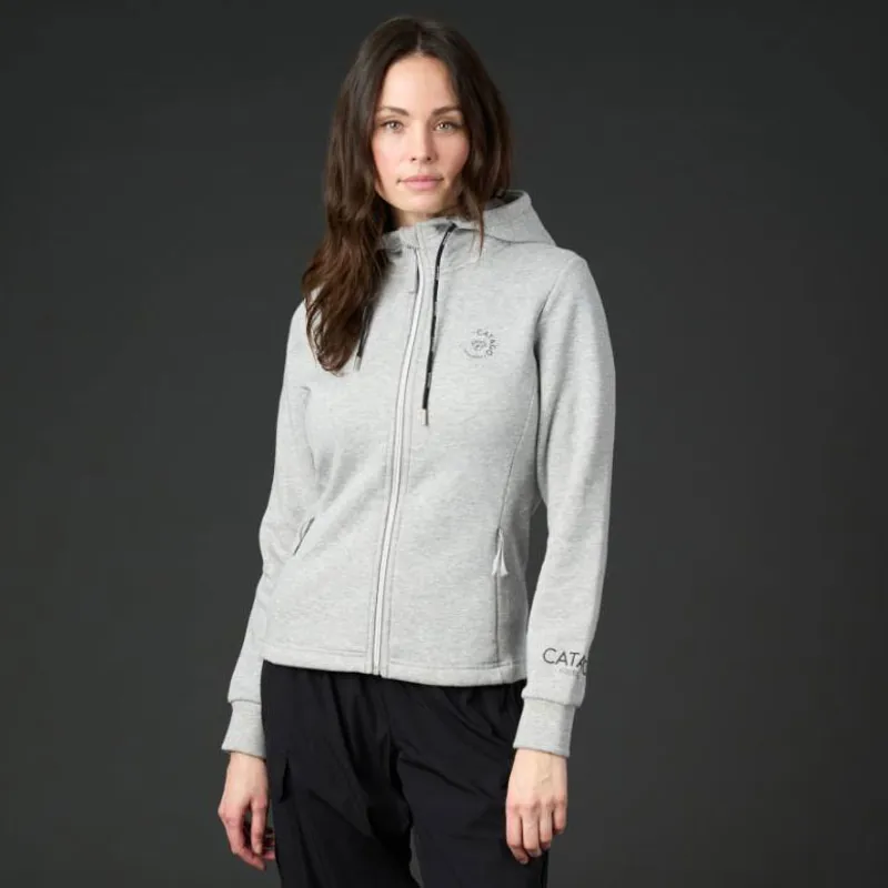 Catago Natalie Ladies Zip Hoodie - Grey Melange-4