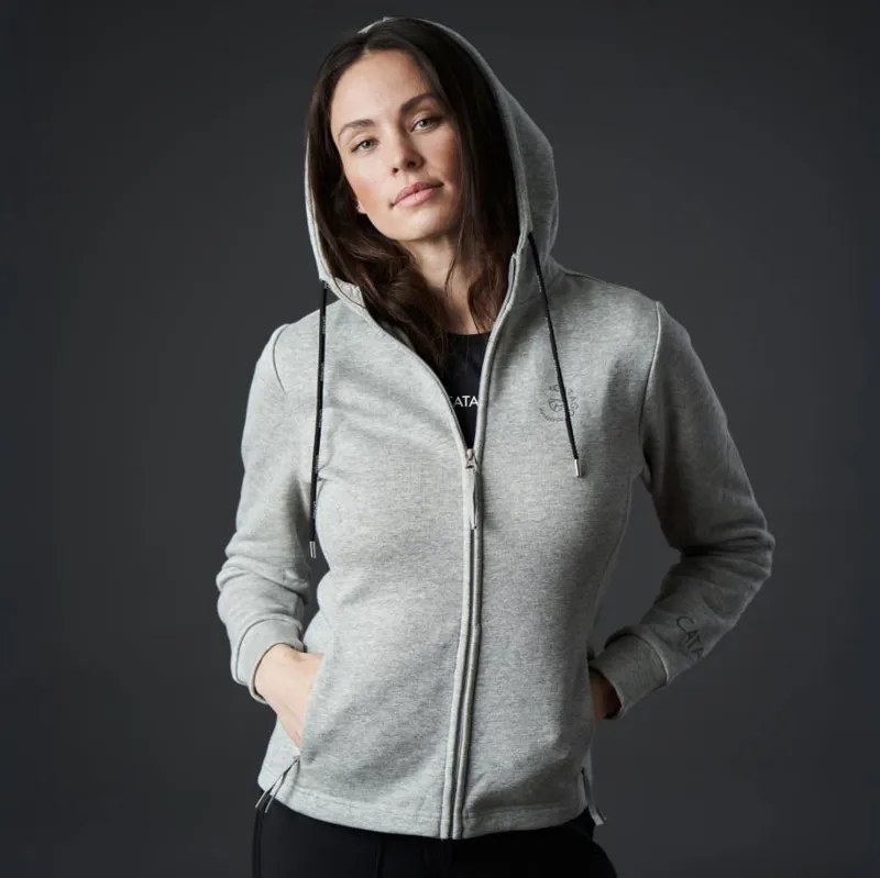 Catago Natalie Ladies Zip Hoodie - Grey Melange-5