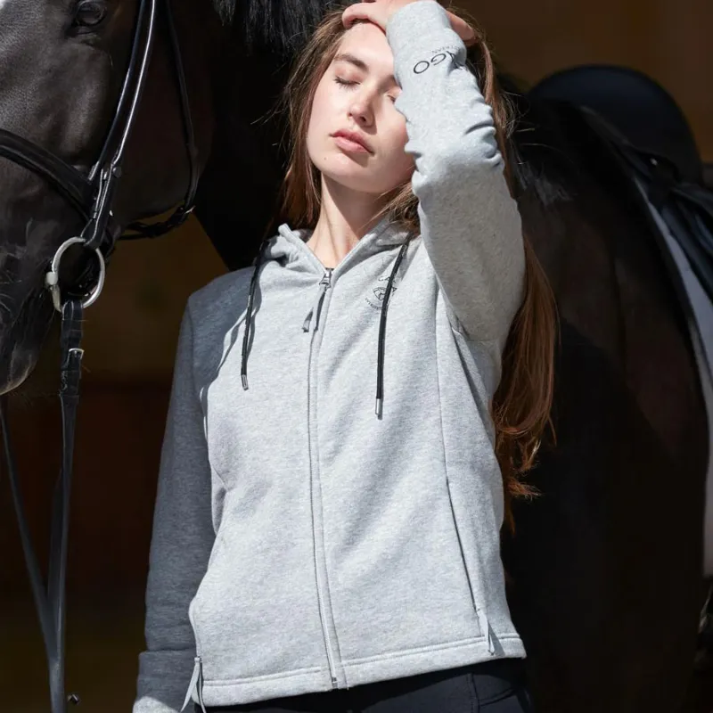 Catago Natalie Ladies Zip Hoodie - Grey Melange-8