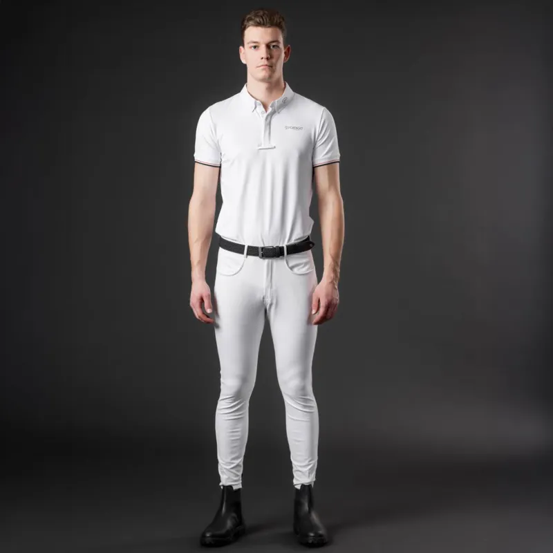 Catago Nero Full Grip Mens Competition Breeches - White-3