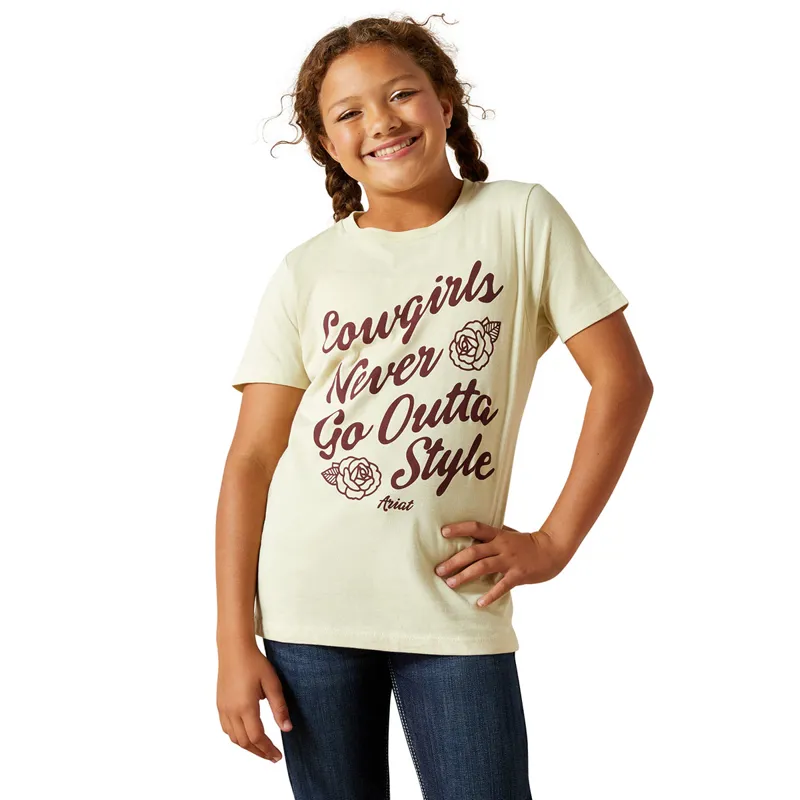 Ariat Never Outta Style Junior Girls Short Sleeve Tee - Wheat