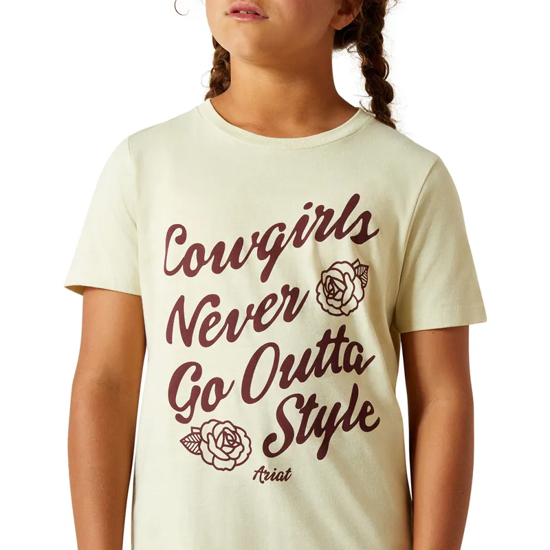 Ariat Never Outta Style Junior Girls Short Sleeve Tee - Wheat-2