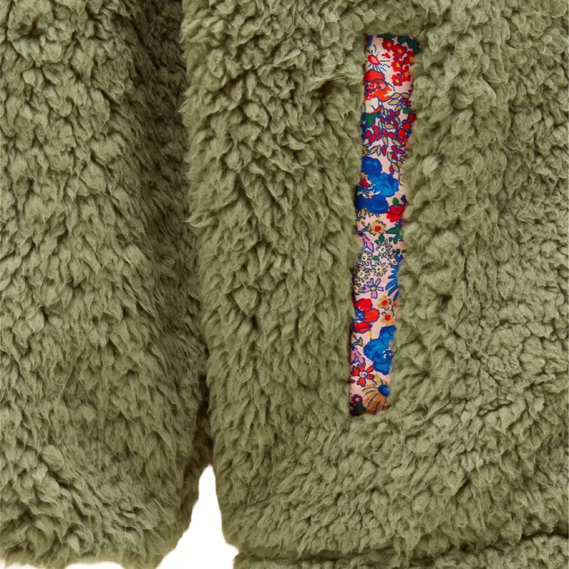 Joules Tilly Junior Girls Zip Through Borg Fleece - Khaki-3