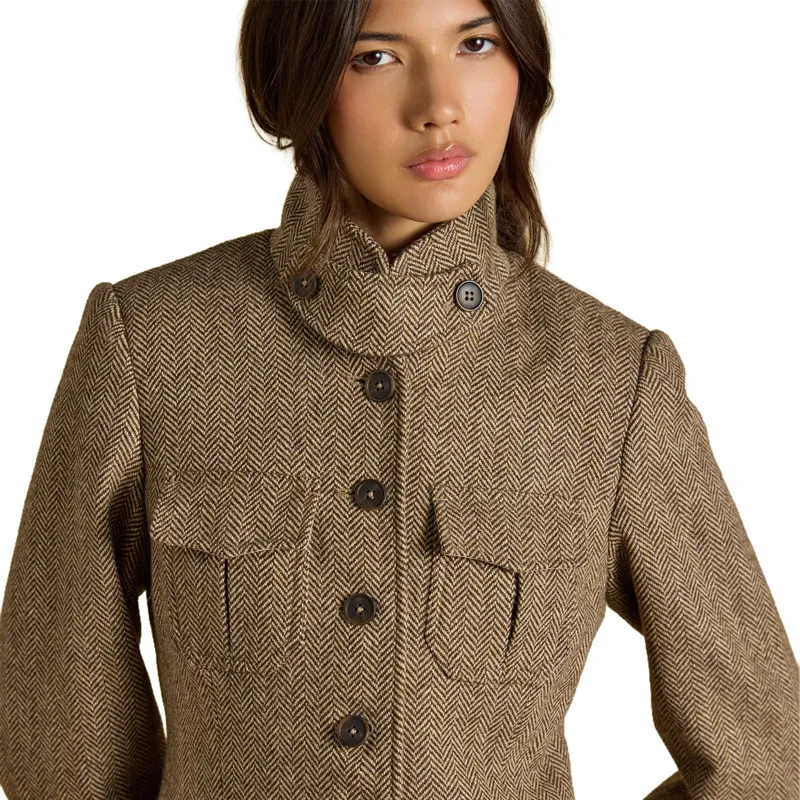 Joules Saddlebury Womens Jacket - Brown/Herringbone-4