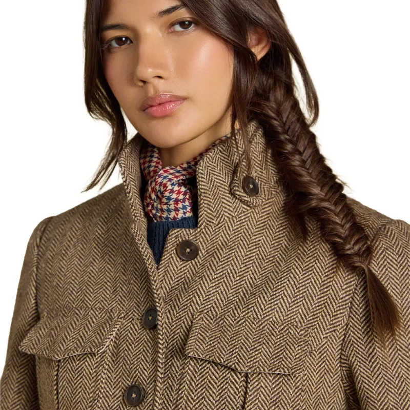 Joules Saddlebury Womens Jacket - Brown/Herringbone-6