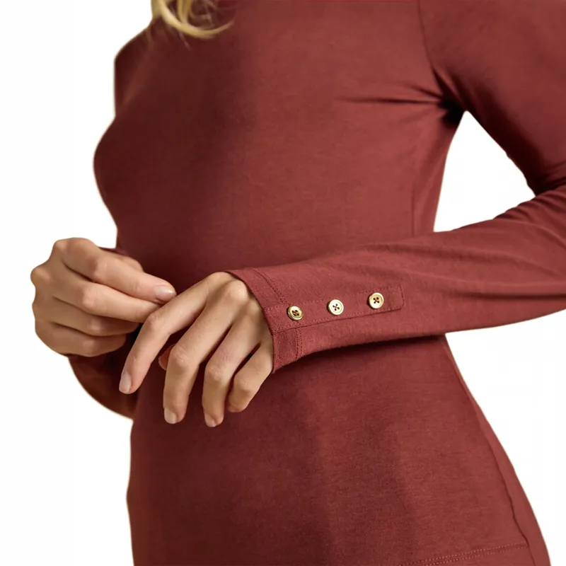 Joules Amy Womens Long Sleeve Jersey Top - Russet-4
