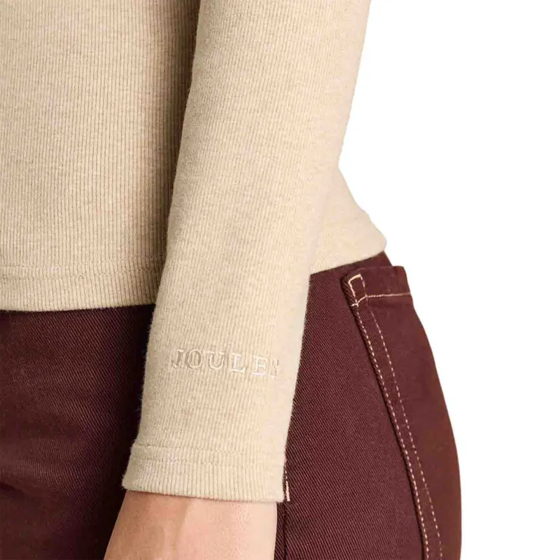 Joules Womens Warm Handle Rib Roll Neck Long Sleeve Top - Oat Marl-6