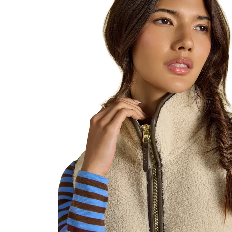 Joules Heritage Womens Borg Fleece Gilet - Cream-5