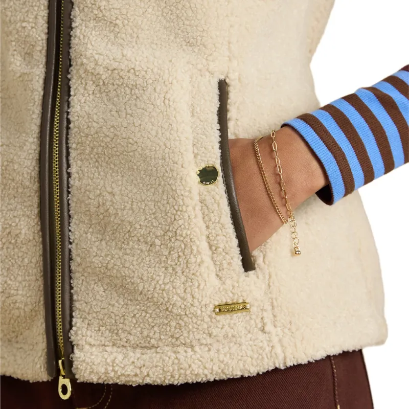 Joules Heritage Womens Borg Fleece Gilet - Cream-7