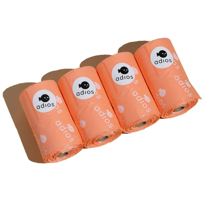 Adios Handle On a Roll Poo Bags - Coral