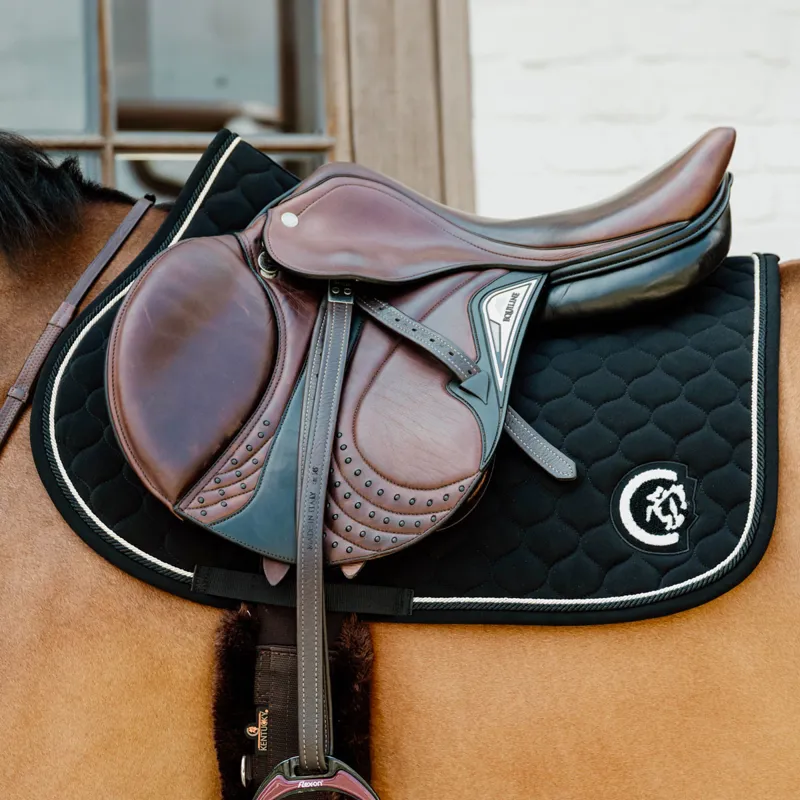 Kentucky 3D Logo Onion Quilt Jump Saddlecoth - Black