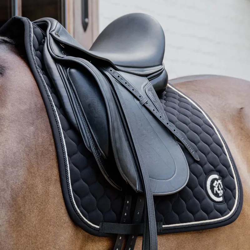Kentucky 3D Logo Onion Quilt Dressage Saddlecoth - Black-1