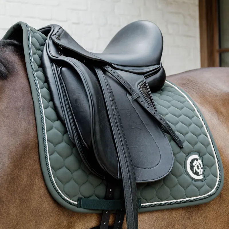 Kentucky 3D Logo Onion Quilt Dressage Saddlecoth - Pine Green-1