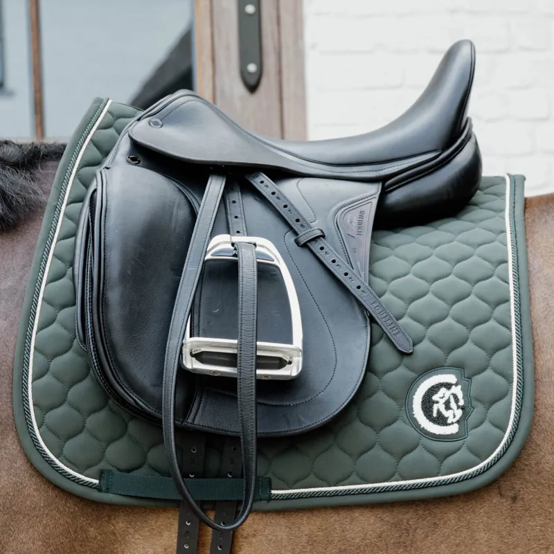 Kentucky 3D Logo Onion Quilt Dressage Saddlecoth - Pine Green