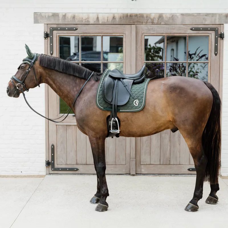 Kentucky 3D Logo Onion Quilt Dressage Saddlecoth - Pine Green-3