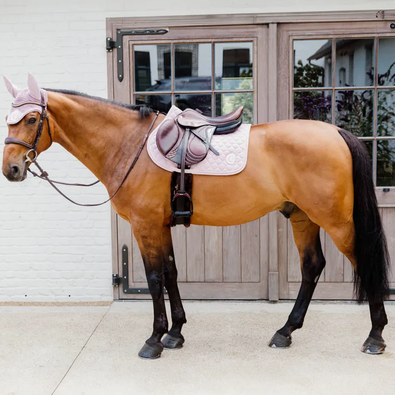 Kentucky 3D Logo Onion Quilt Jump Saddlecoth - Light Rose-1