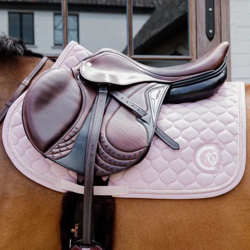 Kentucky 3D Logo Onion Quilt Jump Saddlecoth - Light Rose