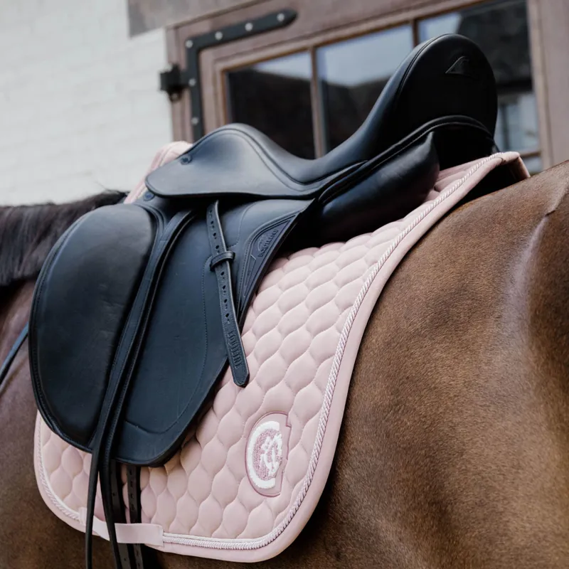 Kentucky 3D Logo Onion Quilt Dressage Saddlecoth - Old Rose-2