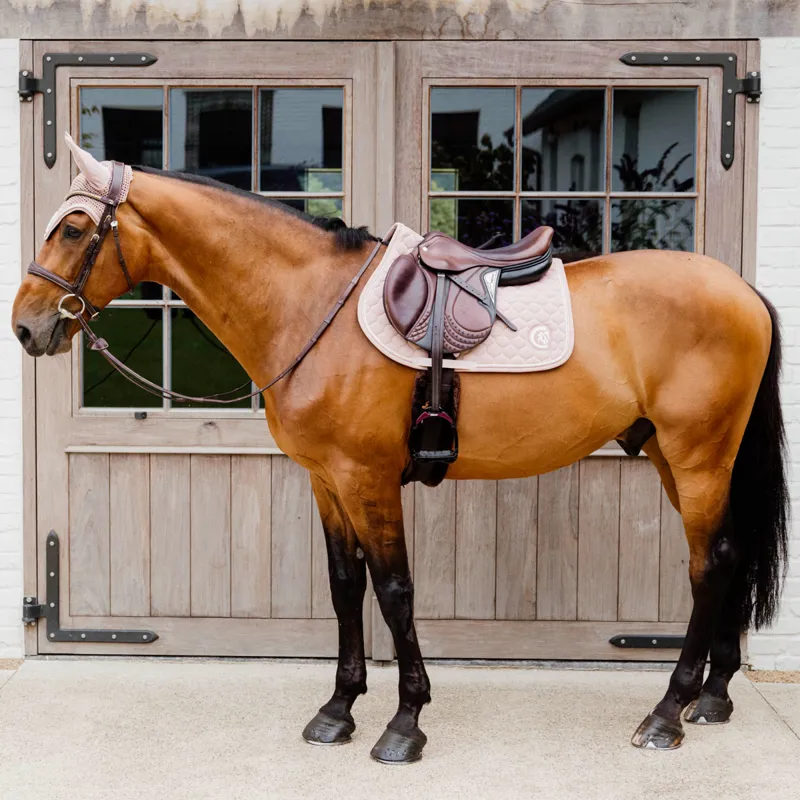 Kentucky 3D Logo Onion Quilt Jump Saddlecoth - Old Rose-2