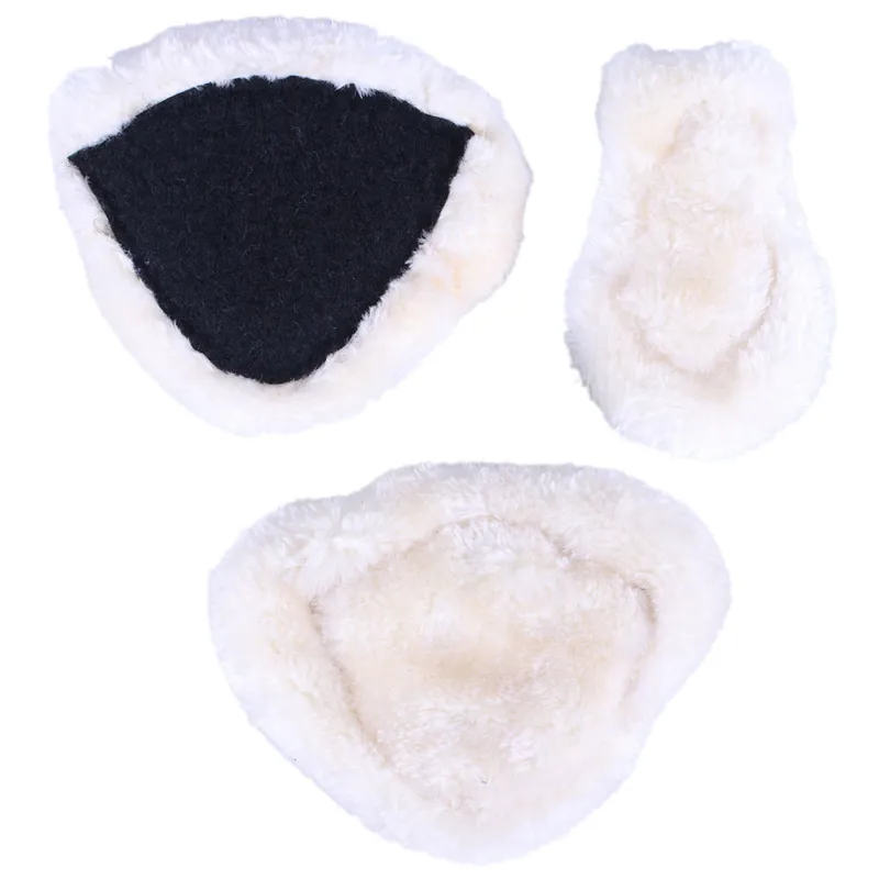QHP Ontario Breastplate Faux Fur Patches - White