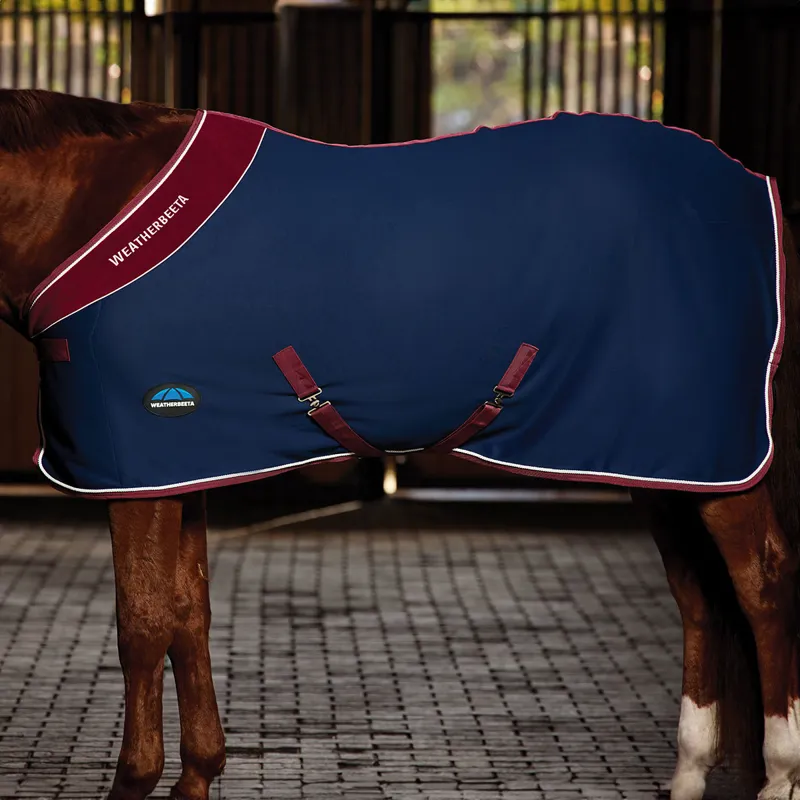 WeatherBeeta Opulence Show Sheet - Navy/Burgundy-2