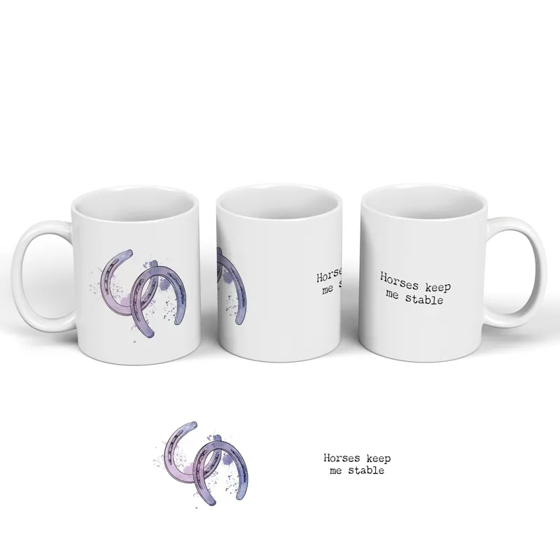 Vivid Squid Ceramic Mug - Horses Keep Me Stable-1