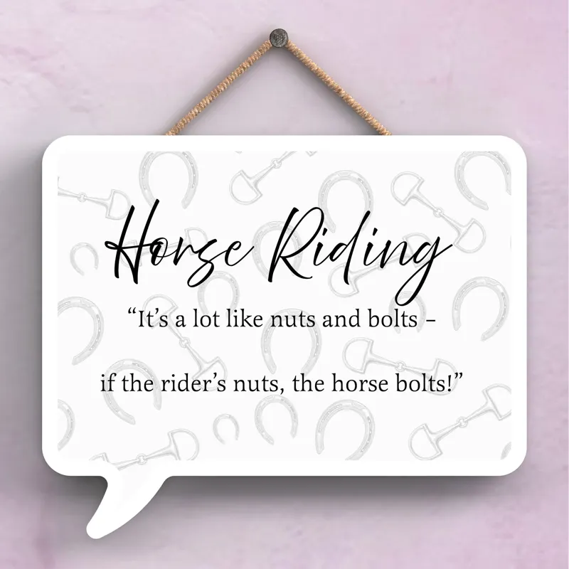Vivid Squid Speech Bubble Plaque - Horse Riding
