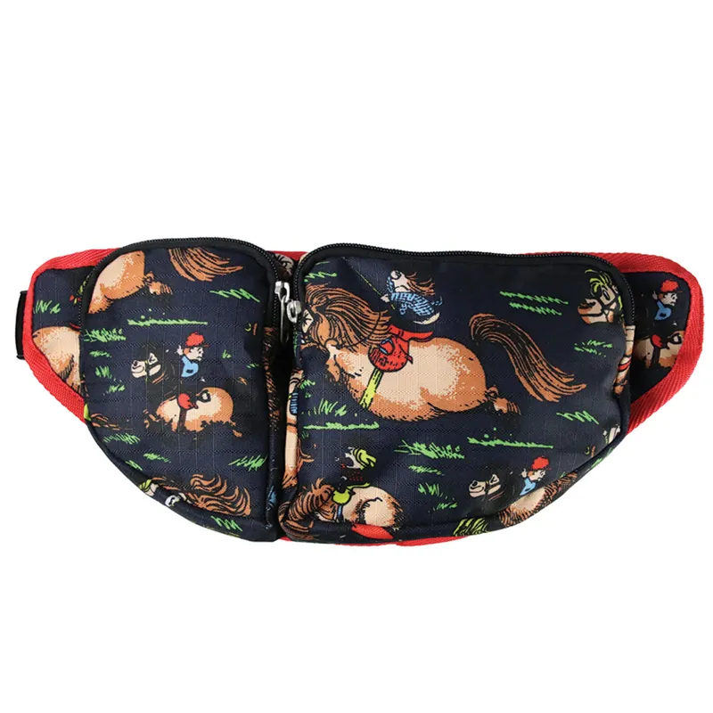 Hy Equestrian Thelwell Practice Makes Perfect Bum Bag - Navy/Red