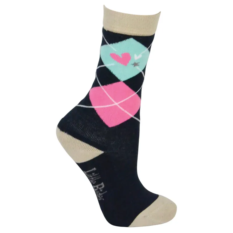 Little Rider I Love My Pony Socks 3 Pack - Navy/Pink/Teal-1