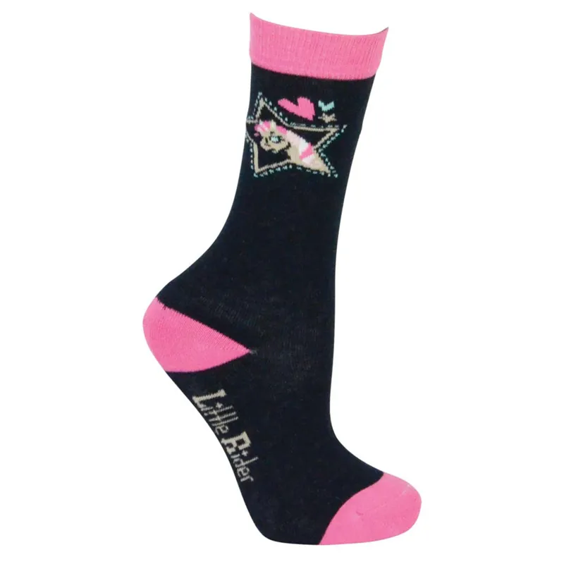 Little Rider I Love My Pony Socks 3 Pack - Navy/Pink/Teal-2