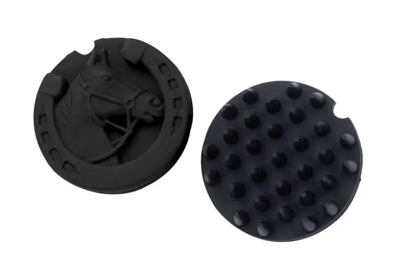 Lincoln Horse Head Rubber Curry Comb - Black