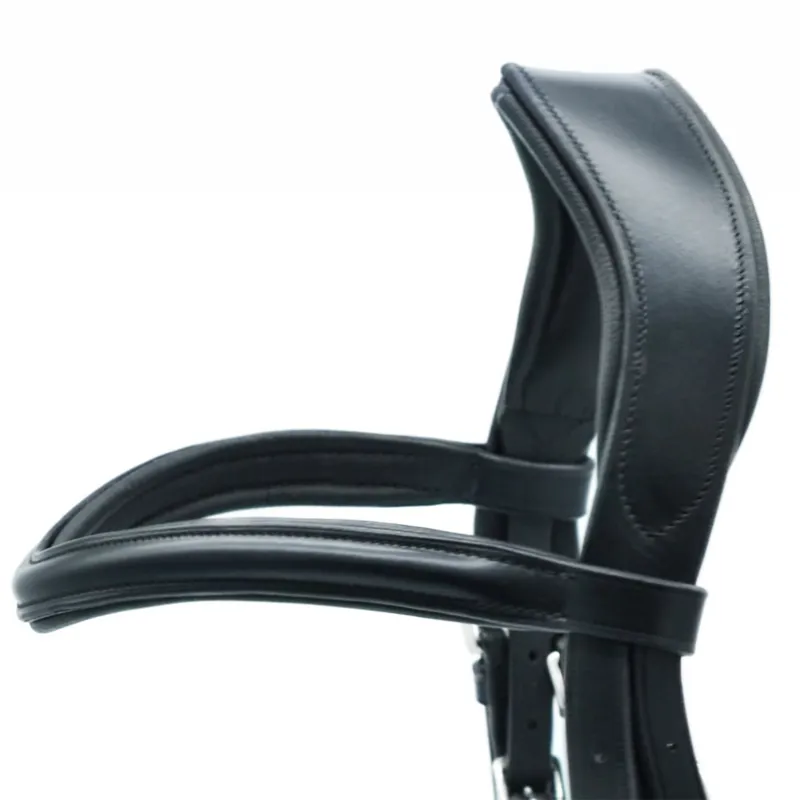 Dever Platinum Padded Shaped Raised Browband - Black-2