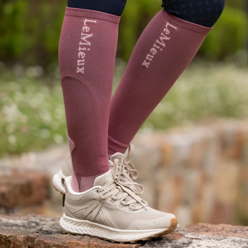 LeMieux Performance Tall Riding Socks - Rosewood-1