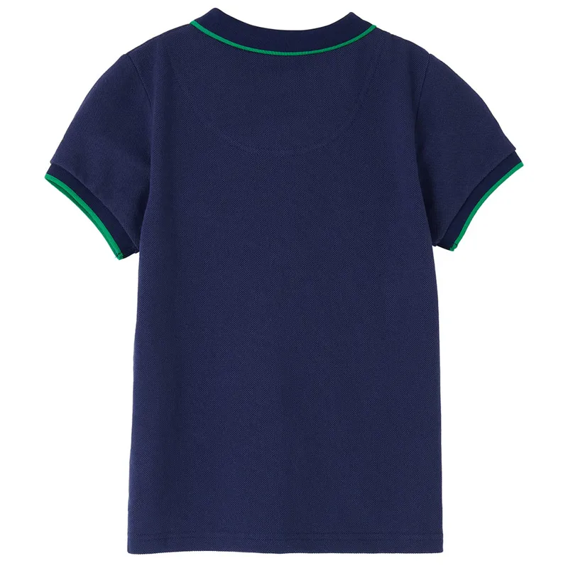 Lighthouse Pier Junior Boys Short Sleeve Polo Shirt - Navy/Green-1