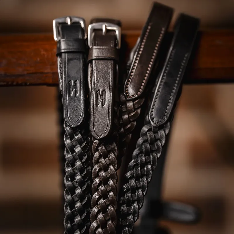 Horseware Plaited Reins - Black-1