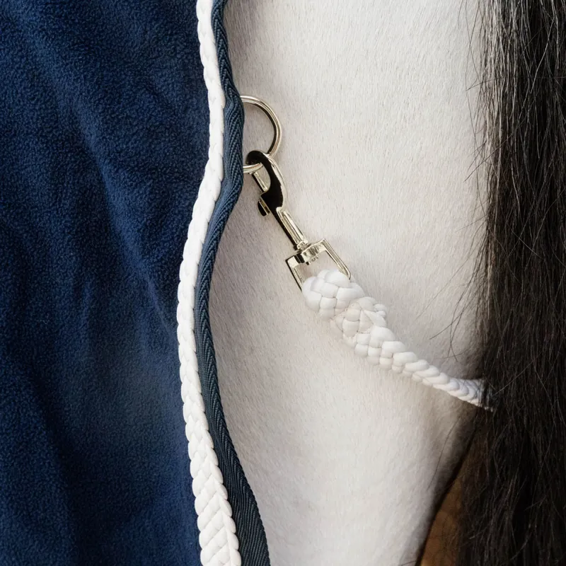 Kentucky Plaited Rope Fleece Rug - Navy-2