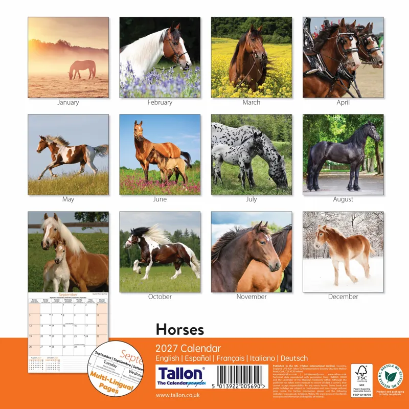 Platinum Square 2027 Calendar - Horses-1