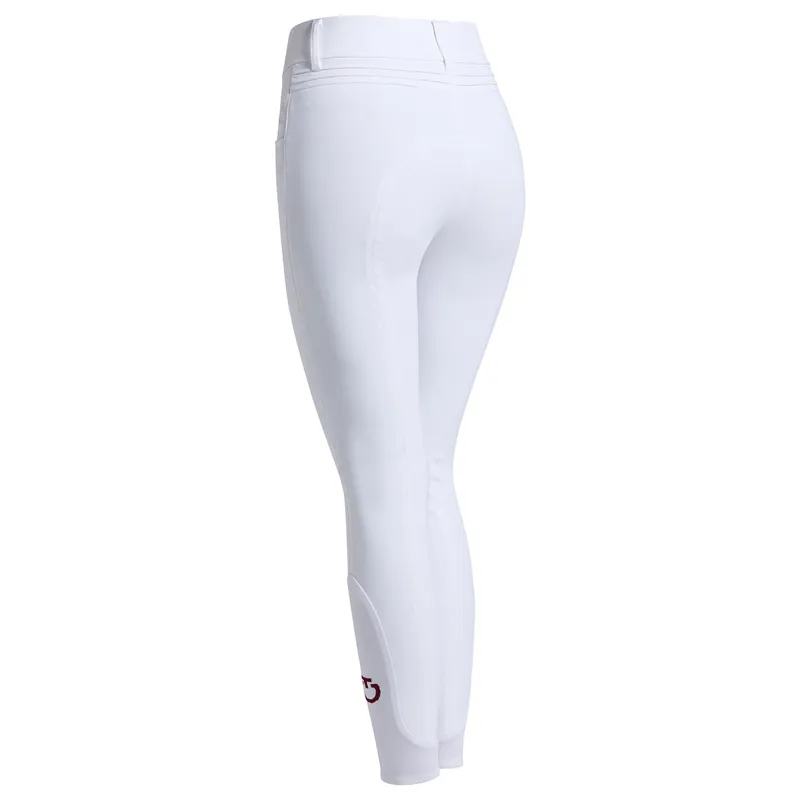 Cavalleria Toscana Womens Pleated Insert Knee Grip Breeches - White-1