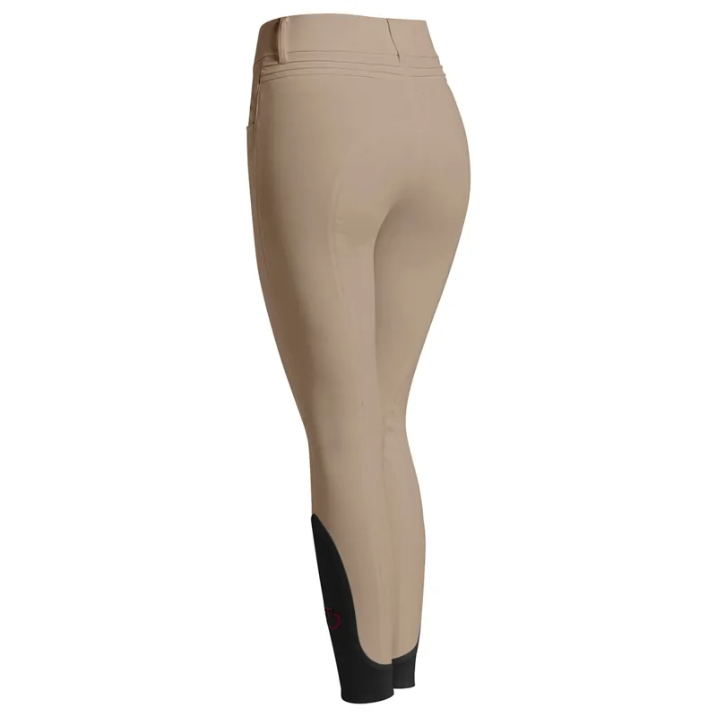 Cavalleria Toscana Womens Pleated Insert Knee Grip Breeches - Walnut-1