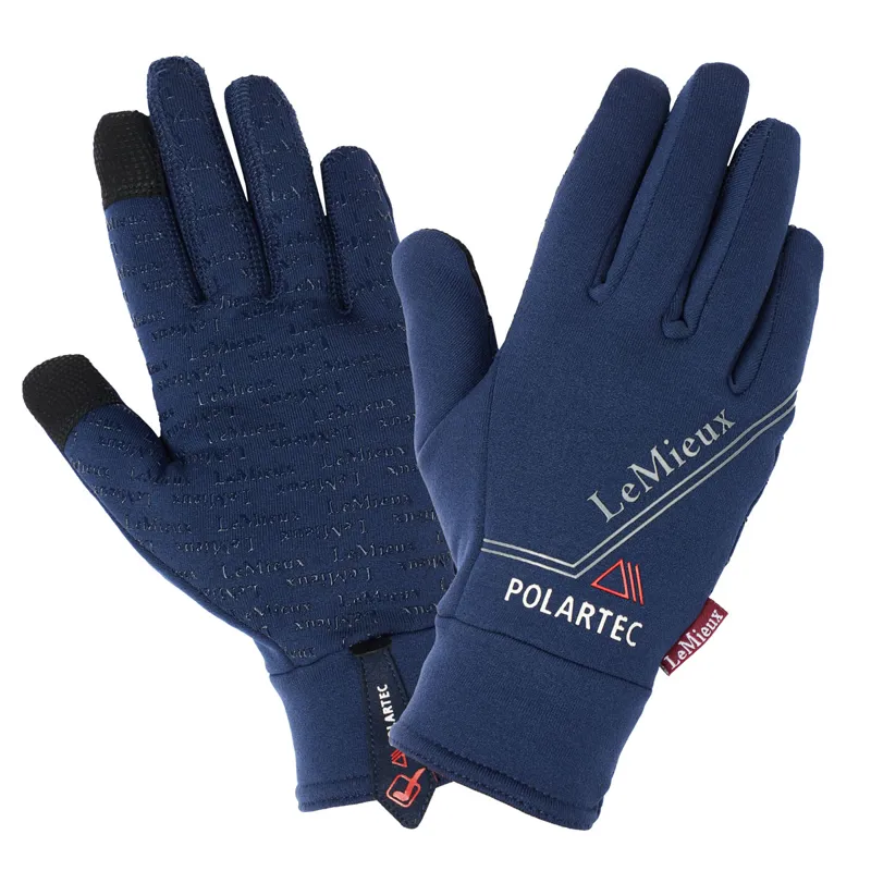 LeMieux Polartec Adults Winter Riding Gloves Navy