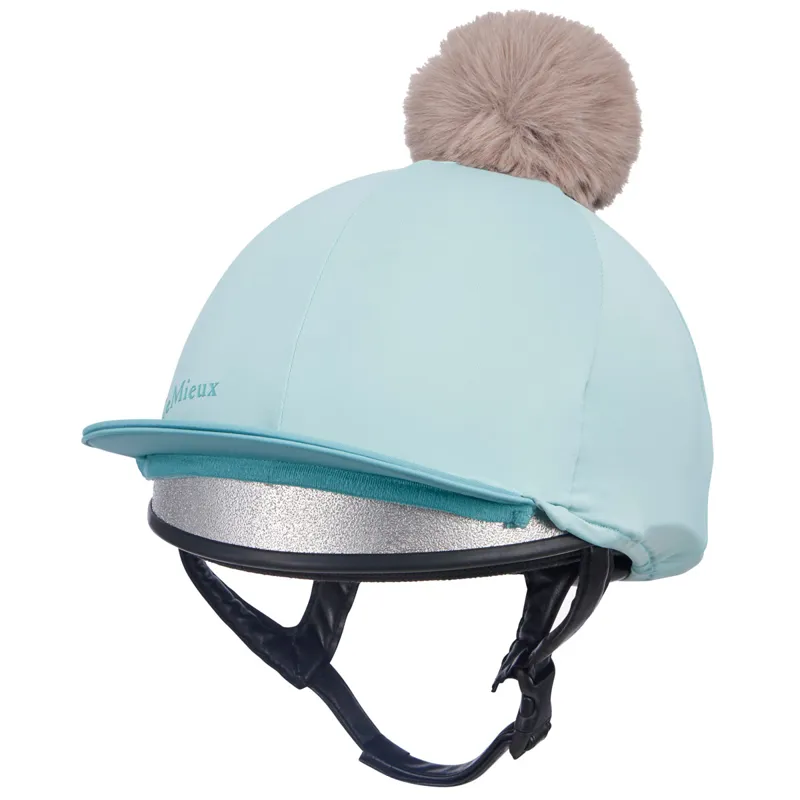 LeMieux Pom Hat Silk - Aqua/Lagoon-2