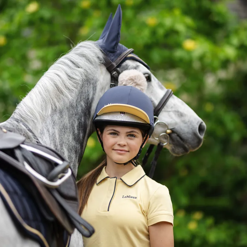 LeMieux Pom Hat Silk - Dusk/Mimosa-1