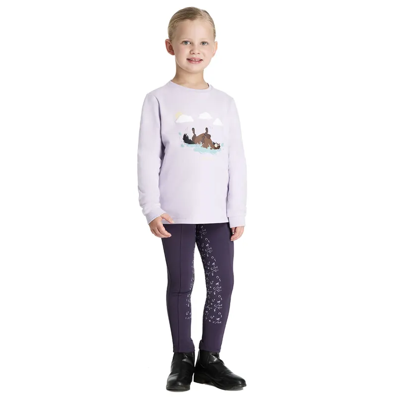 LeMieux Mini Poppy Long Sleeve Junior Top - Lilac-4