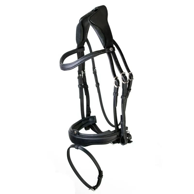 Antares Precision Large Crank Noseband Anatomic Bridle - Black