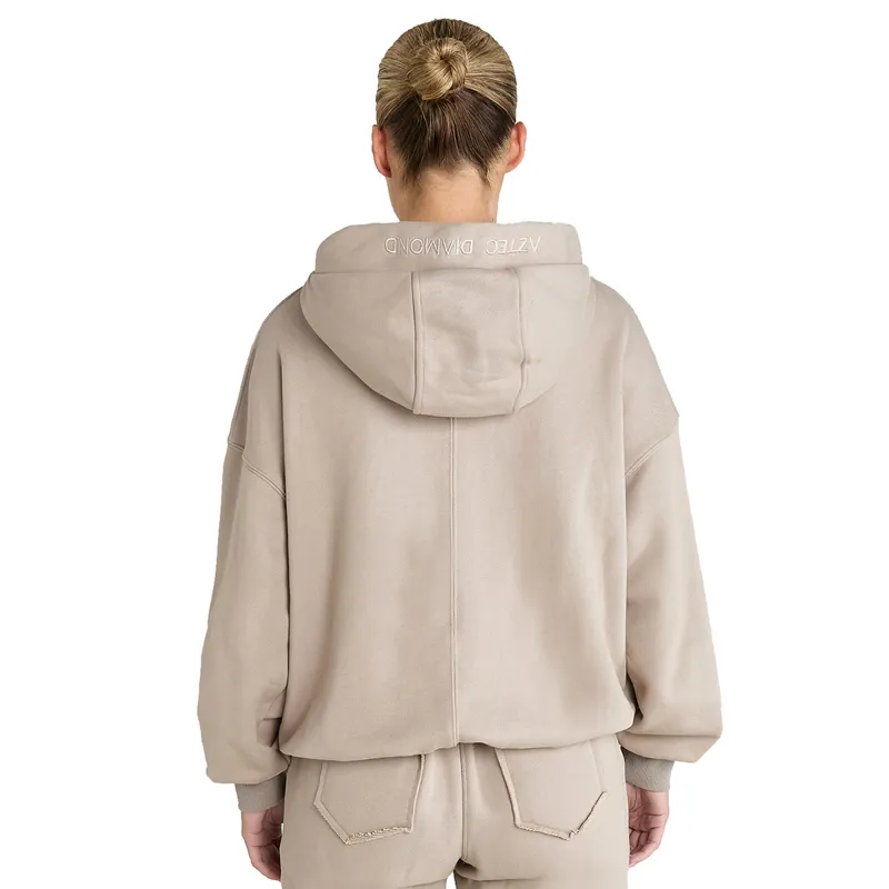 Aztec Diamond Premium Full Zip Womens Hoodie - Nude-7