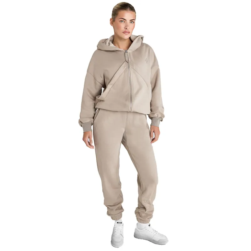 Aztec Diamond Premium Full Zip Womens Hoodie - Nude-4