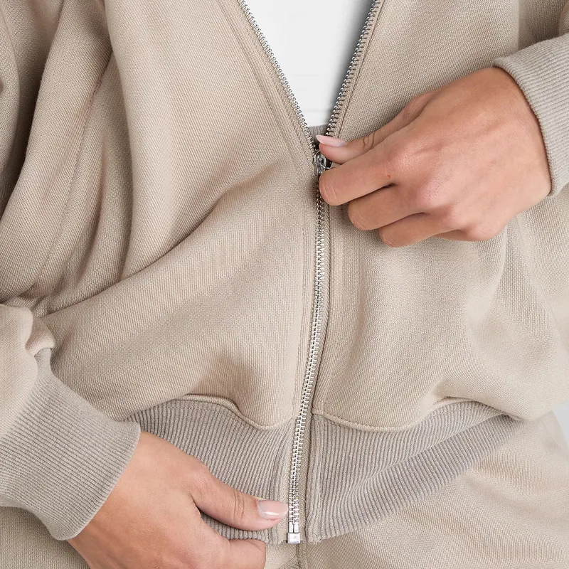 Aztec Diamond Premium Full Zip Womens Hoodie - Nude-3