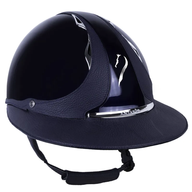 Antares Premium Eclipse Glossy Riding Hat - Blue/Blue-6