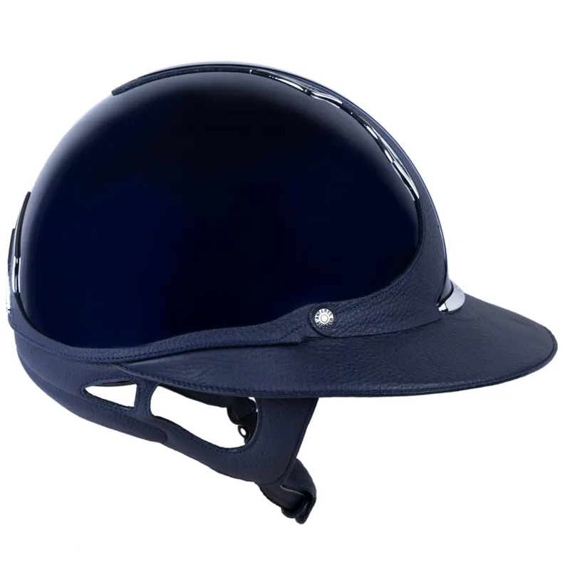 Antares Premium Eclipse Glossy Riding Hat - Blue/Blue-4