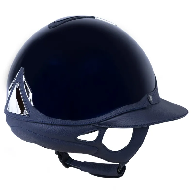 Antares Premium Eclipse Glossy Riding Hat - Blue/Blue-3